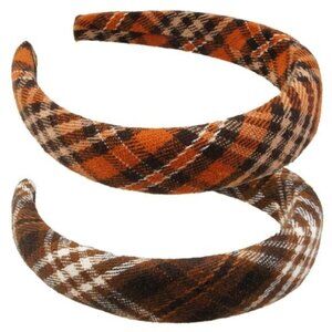 2 Pack of Women Fall‎ Scottish Tartan Headbands Headwraps Hair Band with Bow